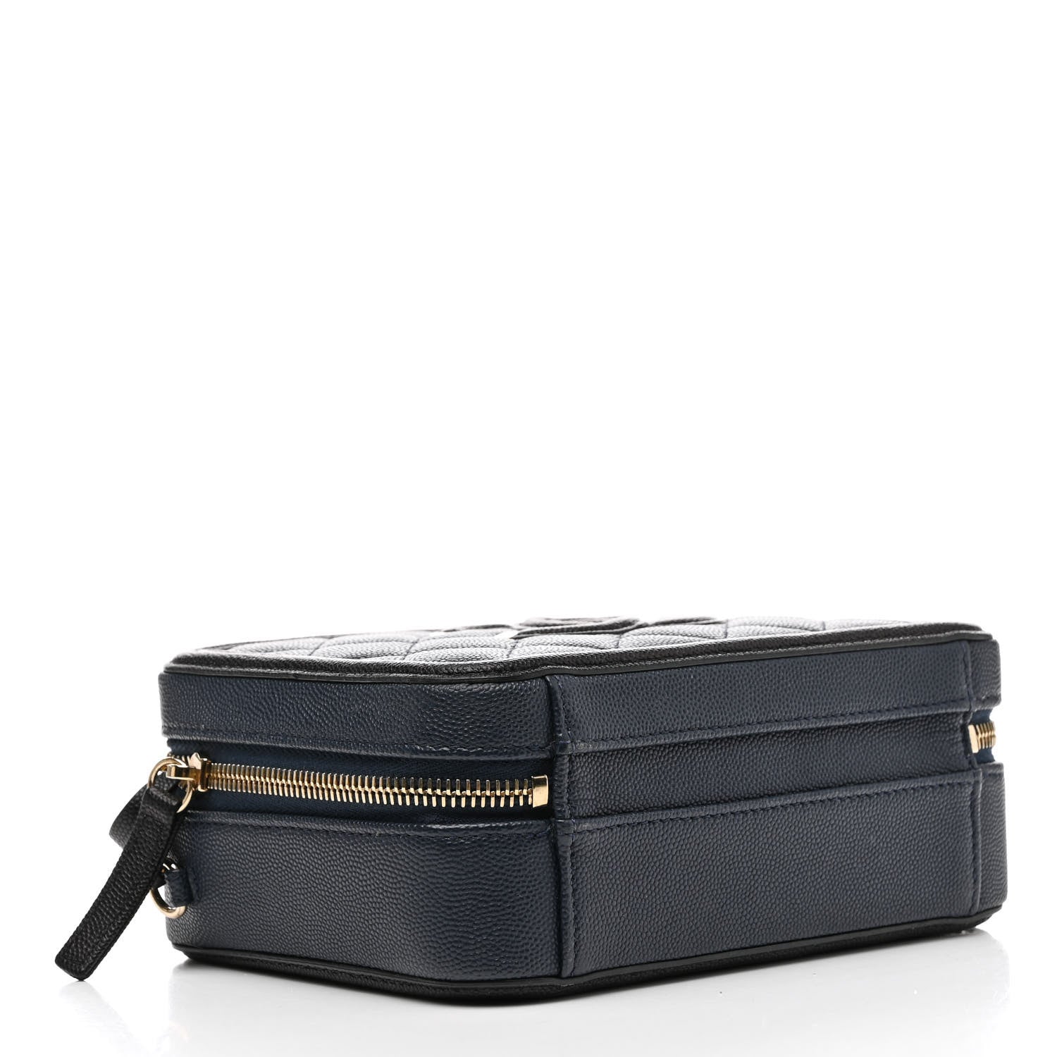 Chanel Caviar Quilted Small CC Filigree Vanity Case Navy Black 4 of 12