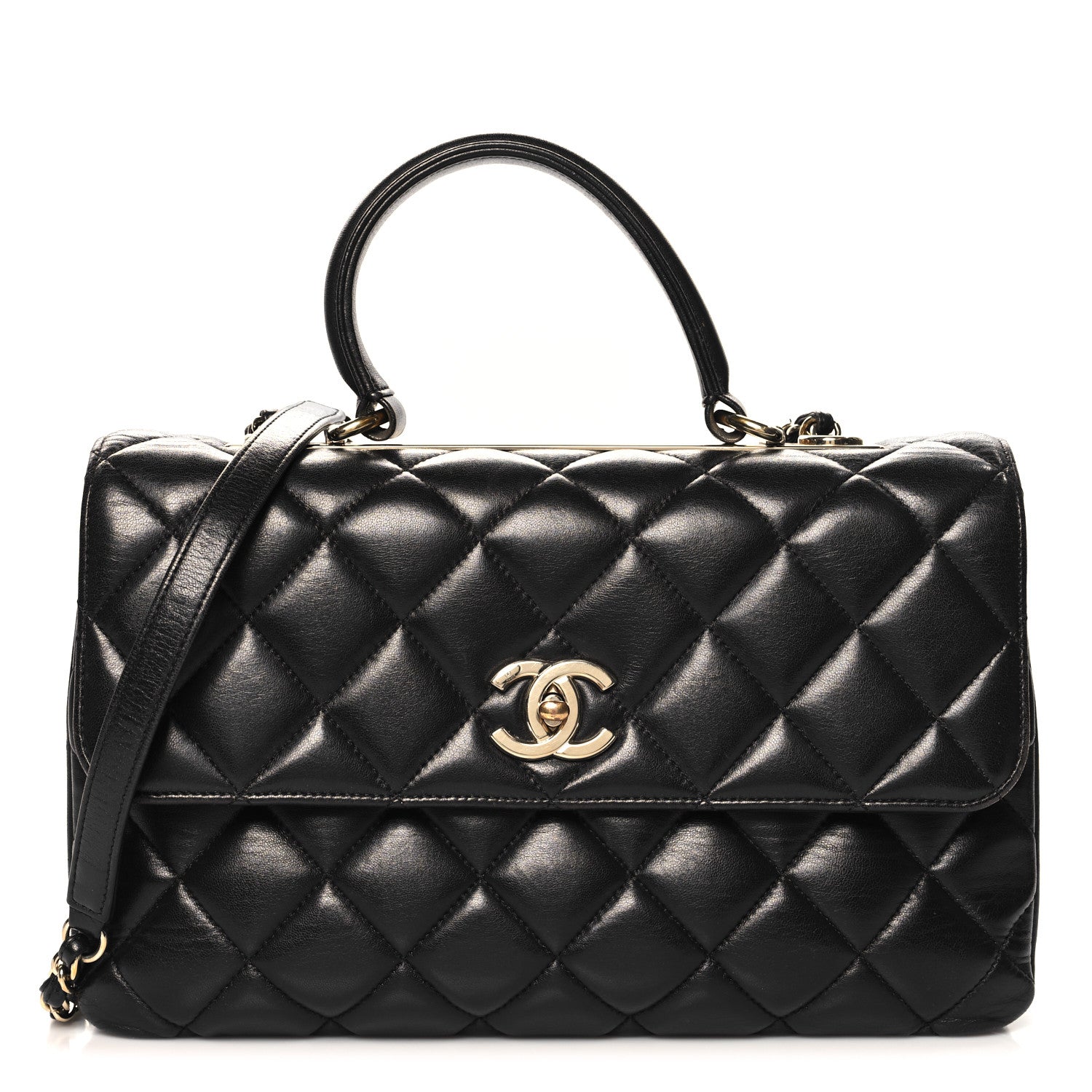 Chanel Lambskin Quilted Medium Trendy CC Flap Dual Handle Bag Black 1 of 11