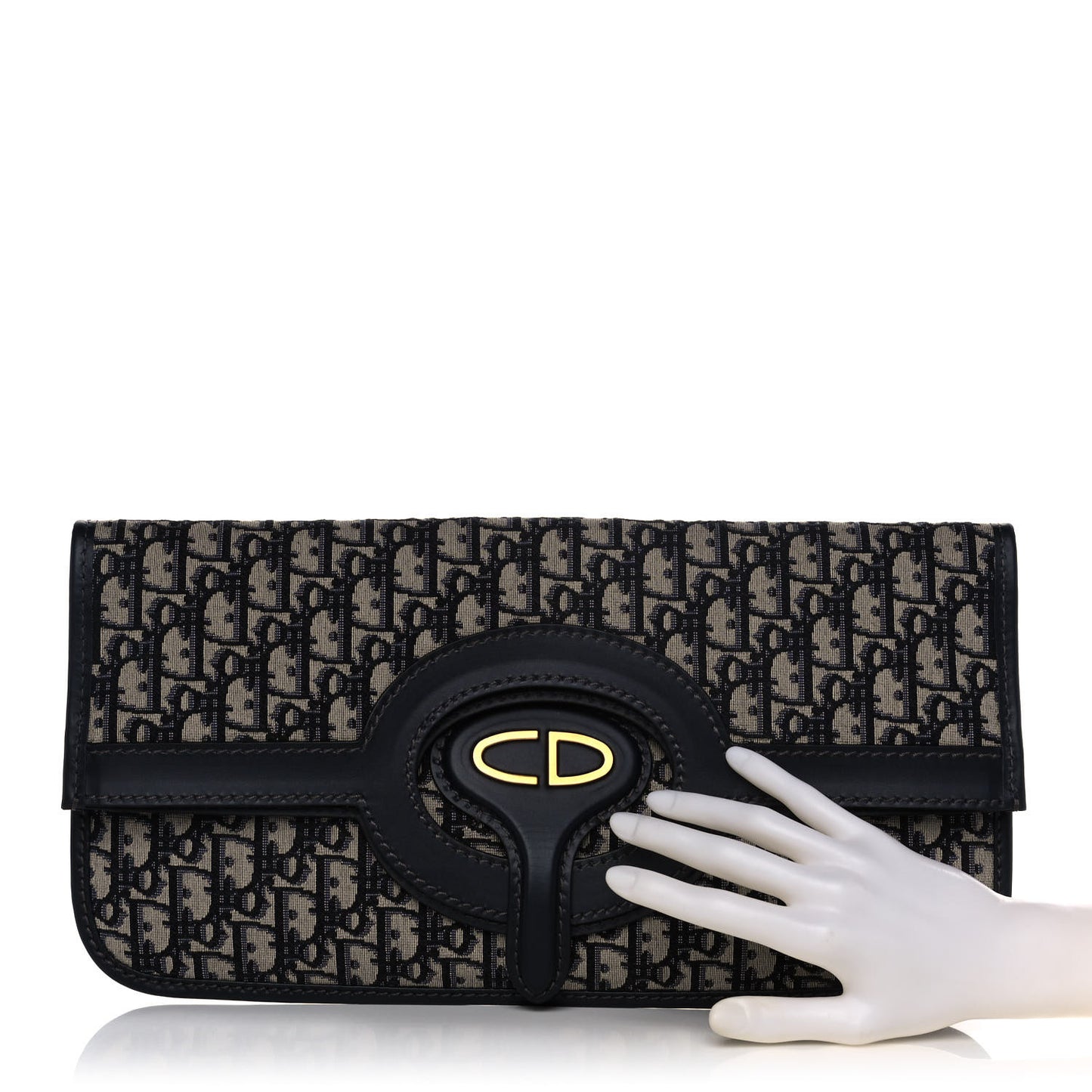 Oblique Fold Over Clutch Blue