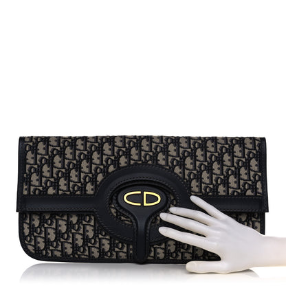 Christian Dior Oblique Fold Over Clutch Blue 3 of 14