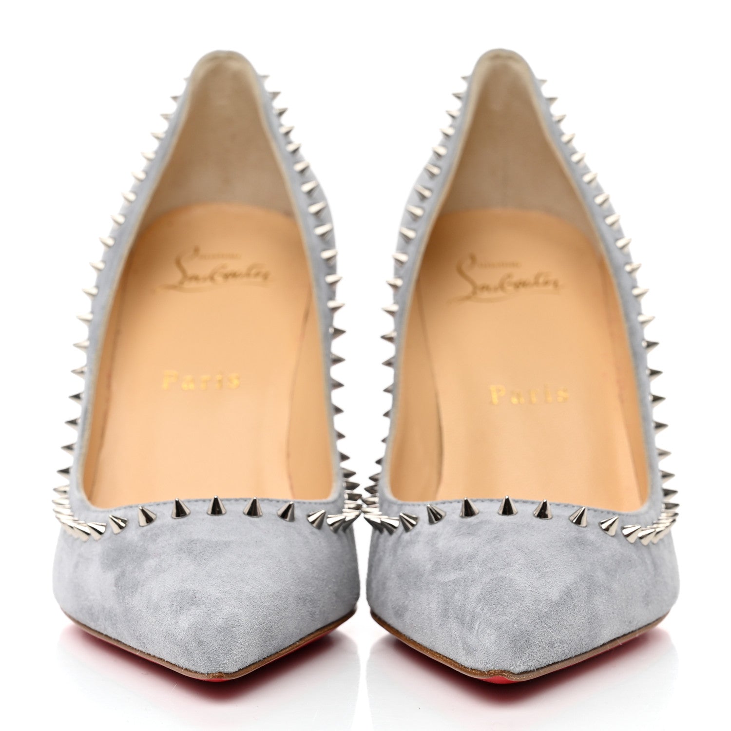 Christian Louboutin Veau Velours Studded Anjalina 85 Pumps 35 Brest 2 of 7