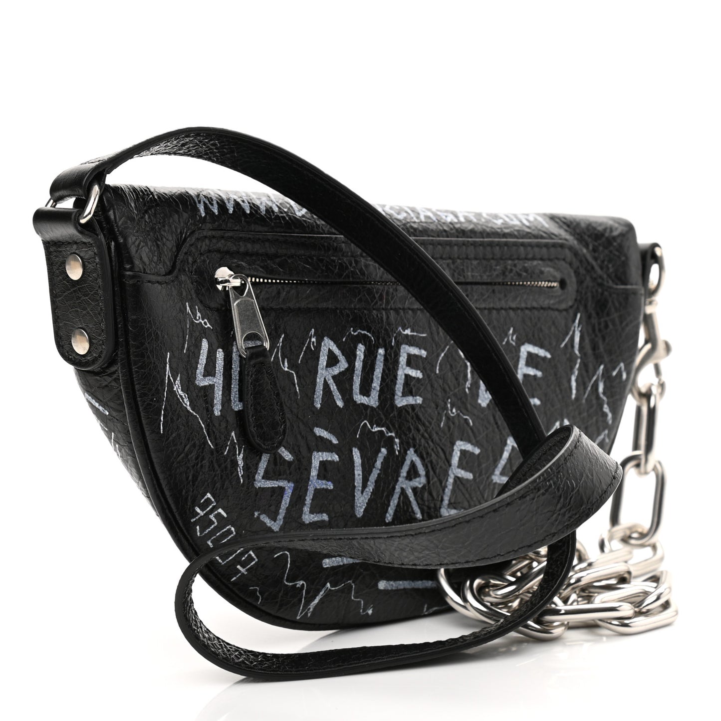 Agneau Arena Graffiti All Over XXS Souvenir Belt Bag Black White