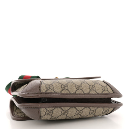 Gucci GG Supreme Monogram Web Small Neo Vintage Double Flap Messenger Bag Beige New Acero 4 of 13