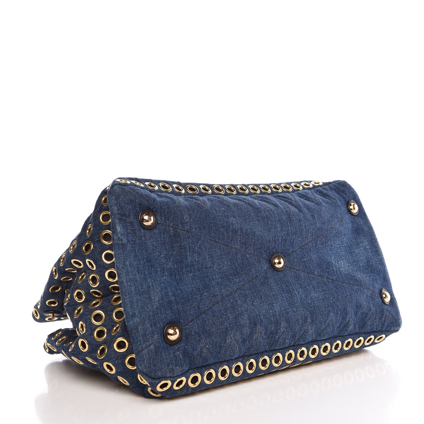 Denim Matelasse Grommet Tote Avio