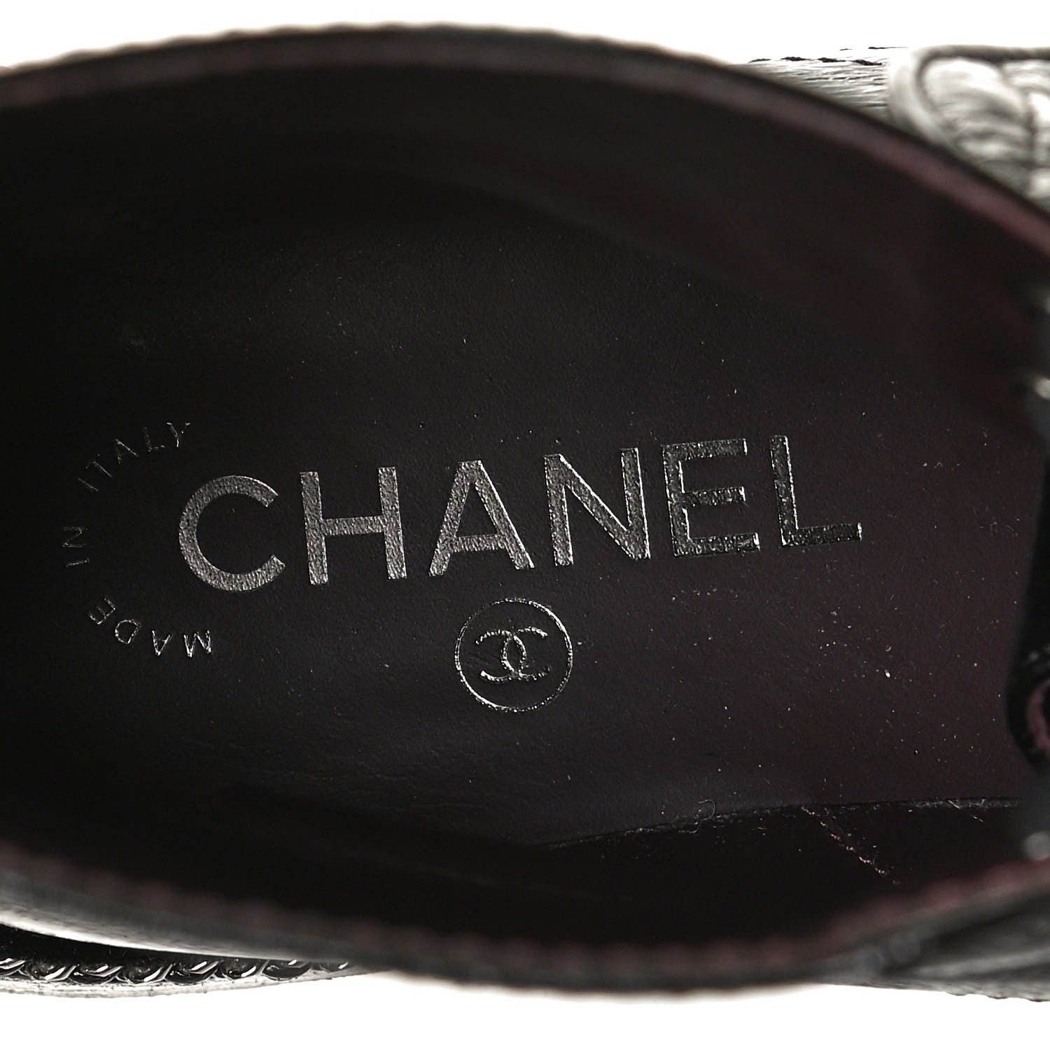 Chanel Crackled Calfskin Velvet Pearl Combat Short Boots 38.5 Black 8 of 8