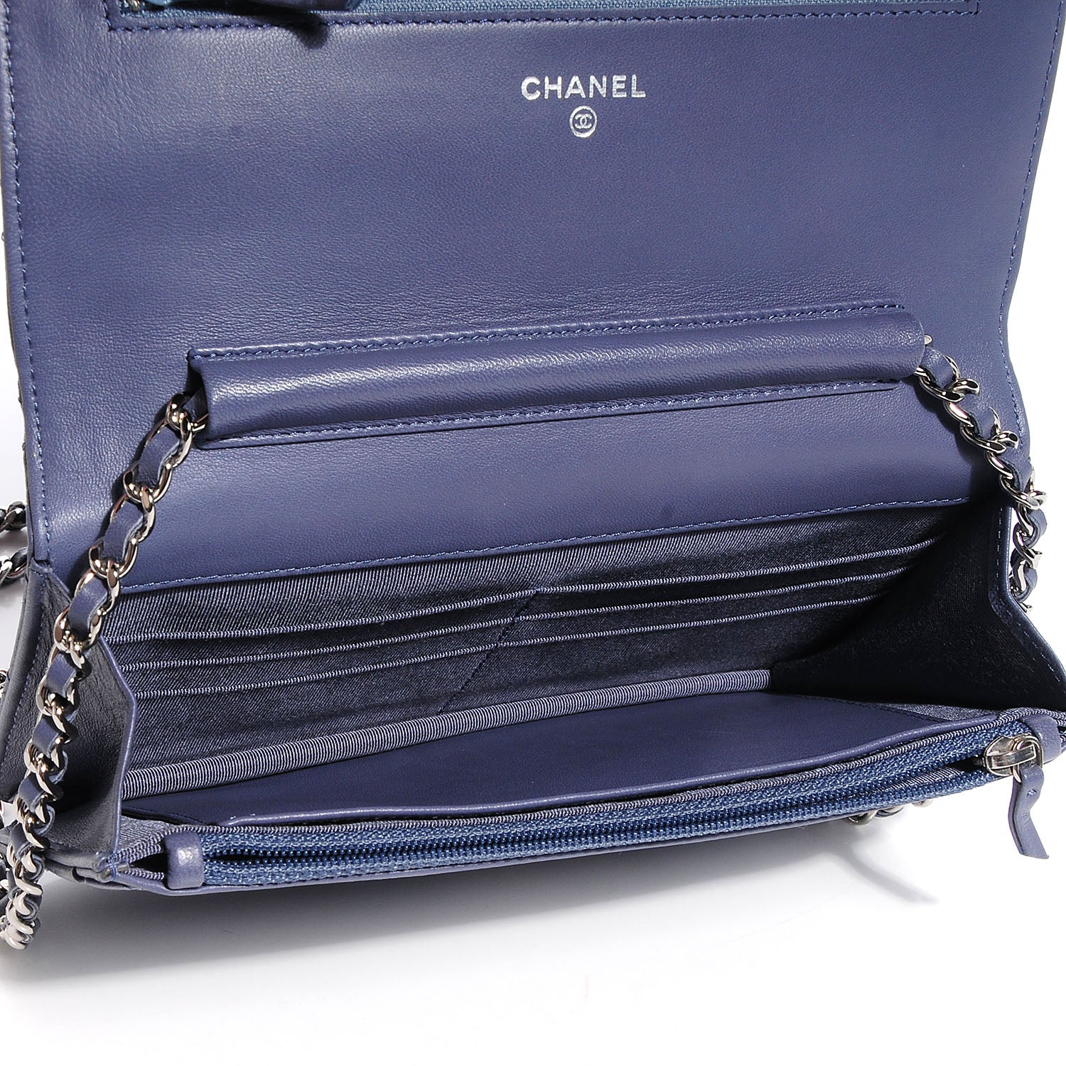 Chanel Lambskin Quilted Wallet On Chain WOC Lavender 7 of 8