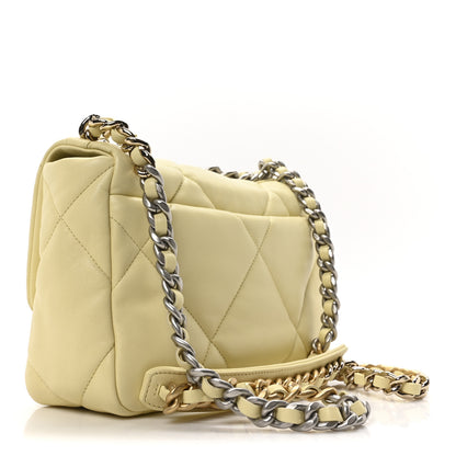 Chanel Lambskin Quilted Medium Chanel 19 Flap Light Yellow 3 of 10