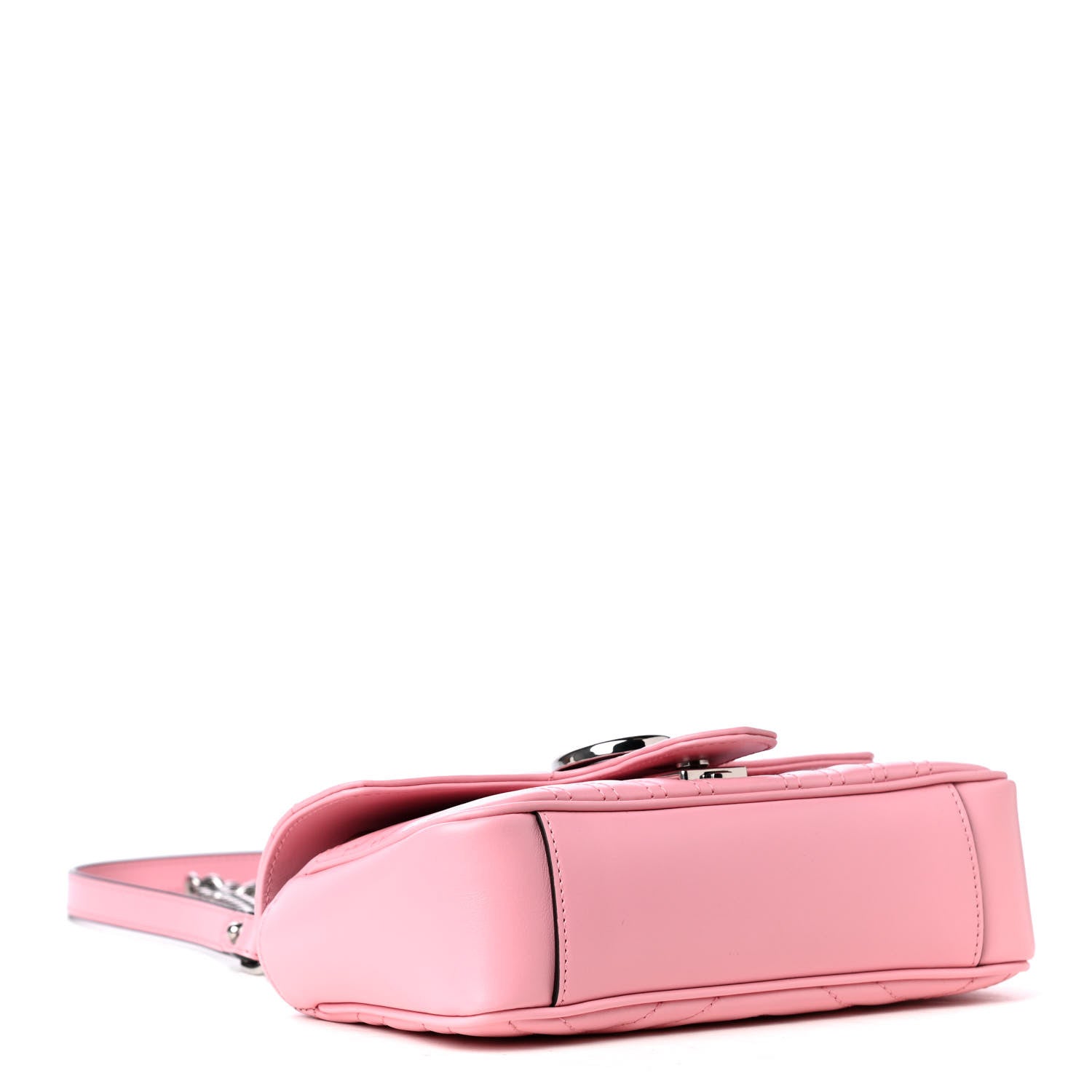 Gucci Calfskin Matelasse Mini GG Marmont Shoulder Bag Wild Rose 4 of 5