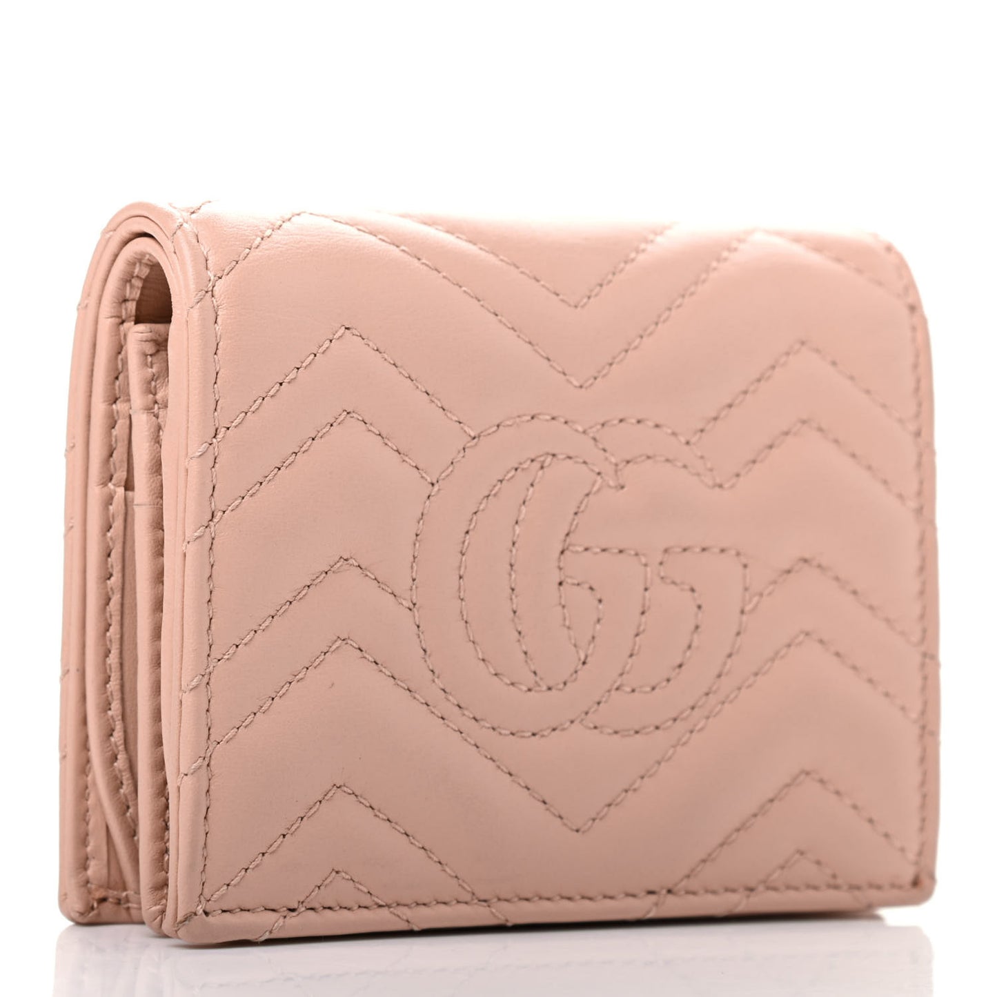 Calfskin Matelasse GG Marmont Card Case Wallet Perfect Pink