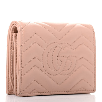 Gucci Calfskin Matelasse GG Marmont Card Case Wallet Perfect Pink 3 of 7