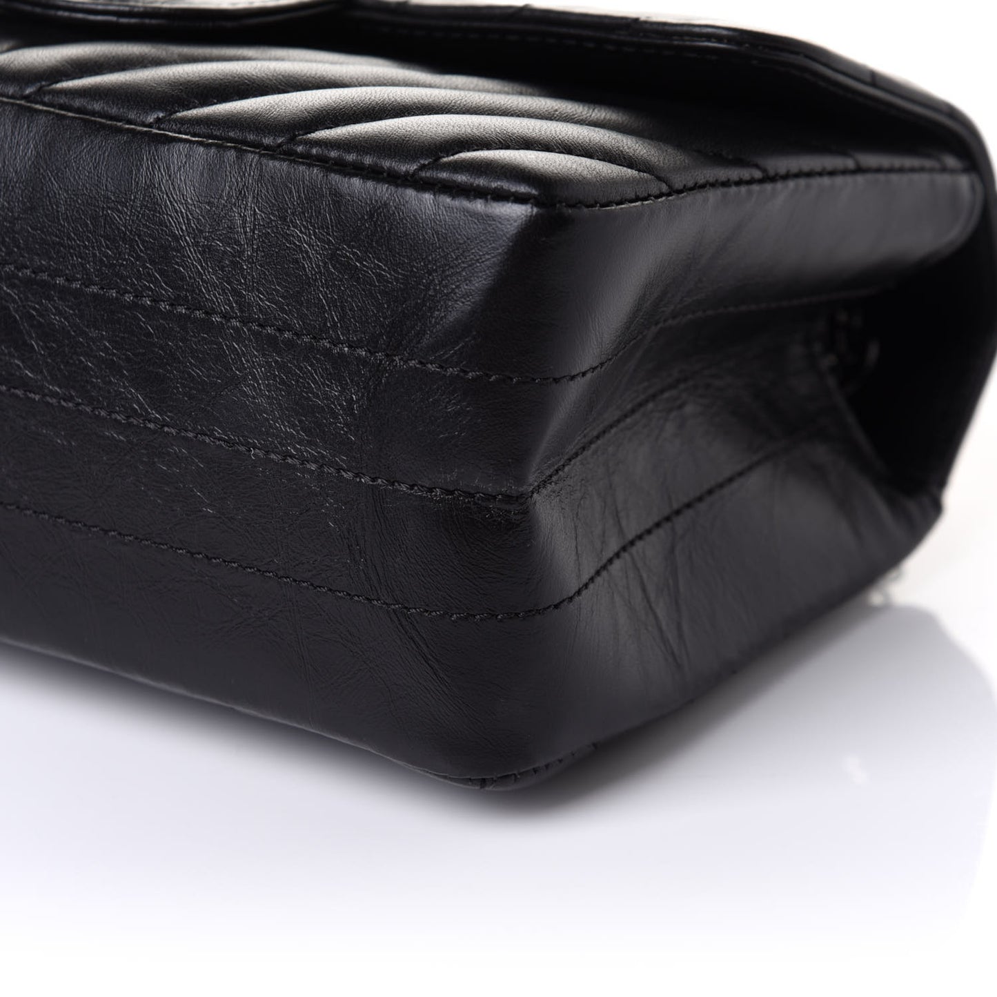 Aged Calfskin Chevron Quilted 2.55 Reissue Mini Flap So Black