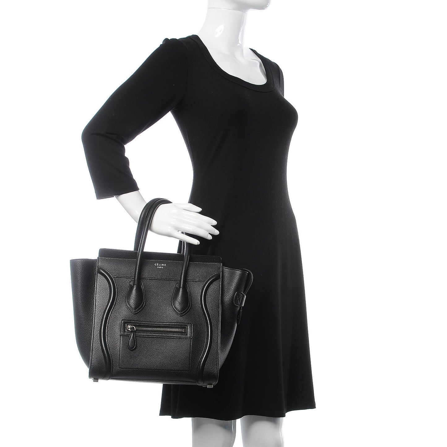 Drummed Calfskin Micro Luggage Black