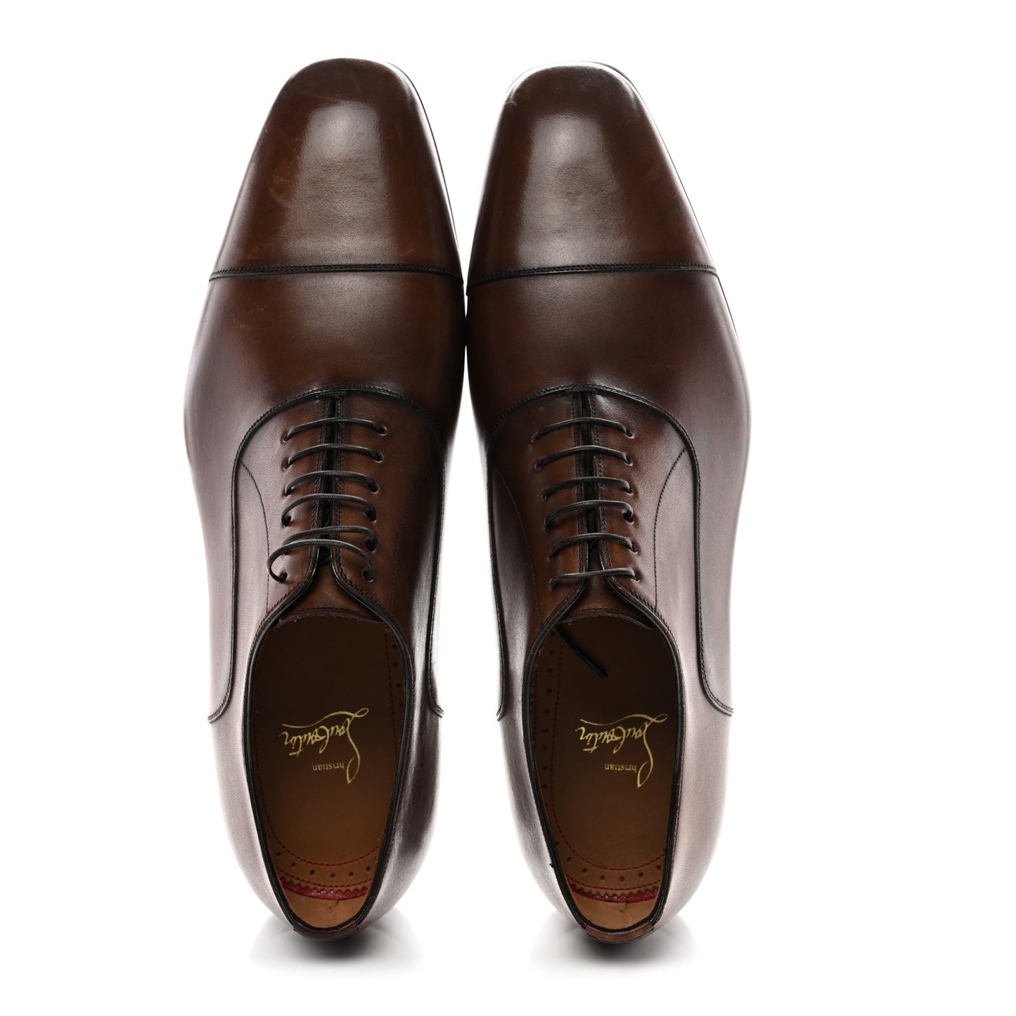 Calfskin Mens Greggo Flat Oxfords 42.5 Brown