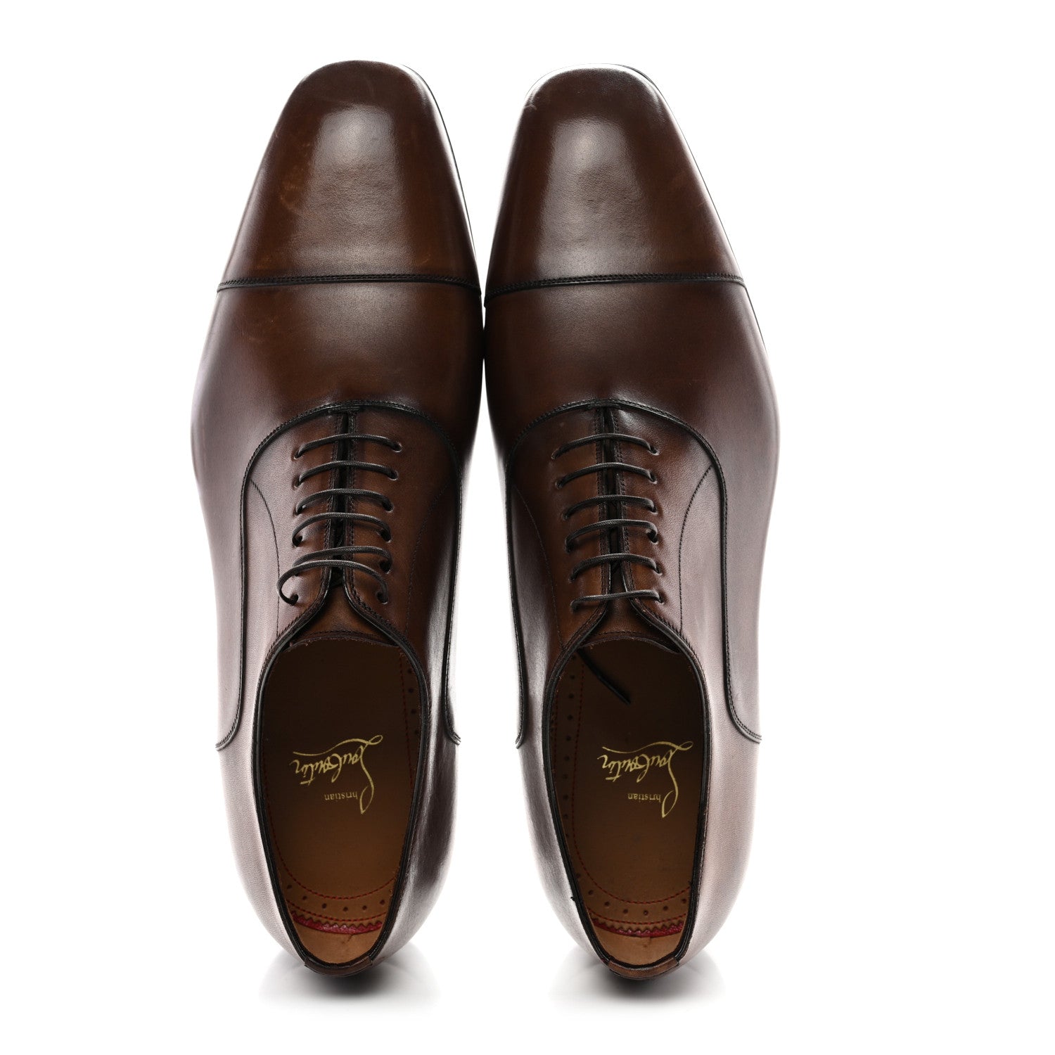Christian Louboutin Calfskin Mens Greggo Flat Oxfords 42.5 Brown 2 of 10