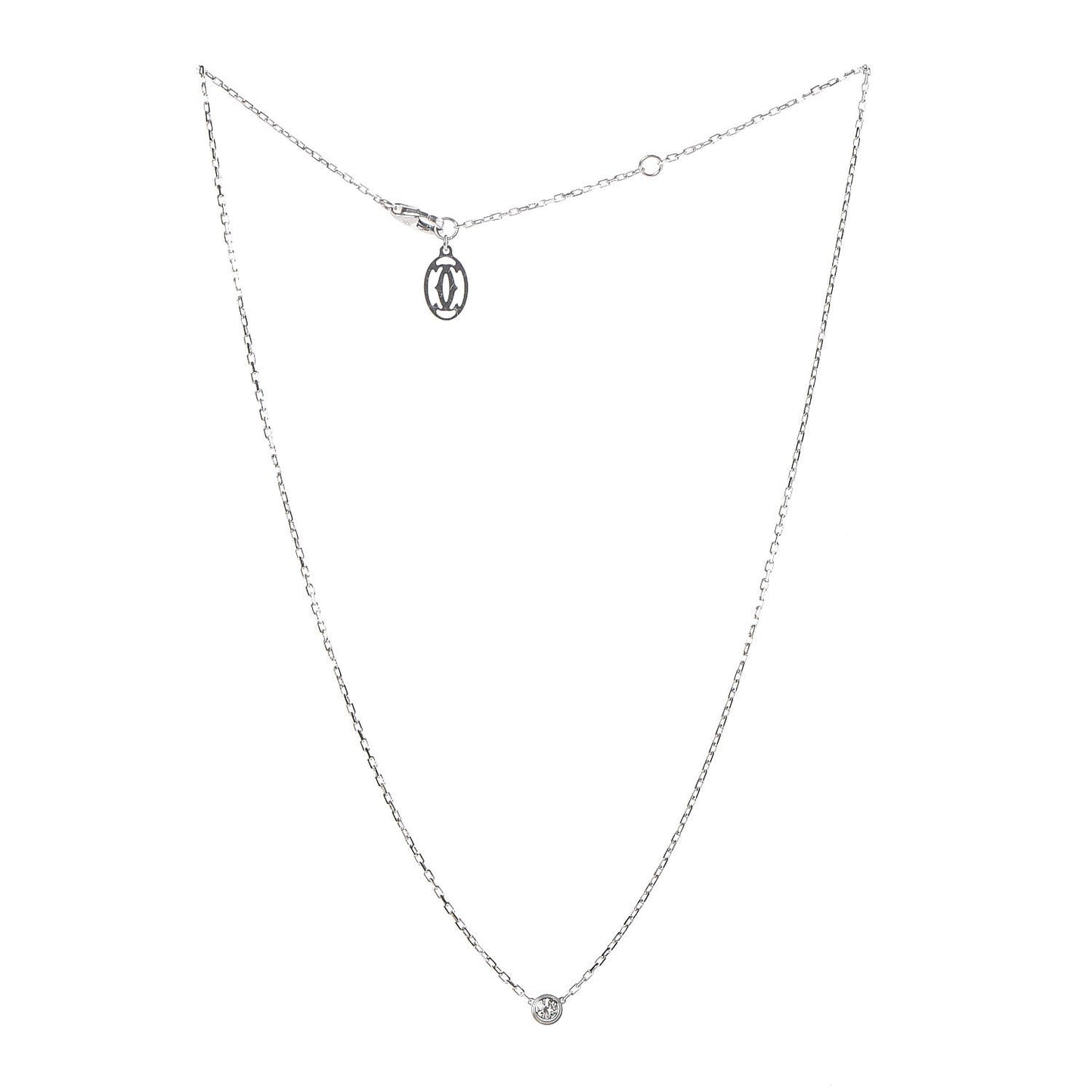 18K White Gold Diamond SM D'Amour Pendant Necklace