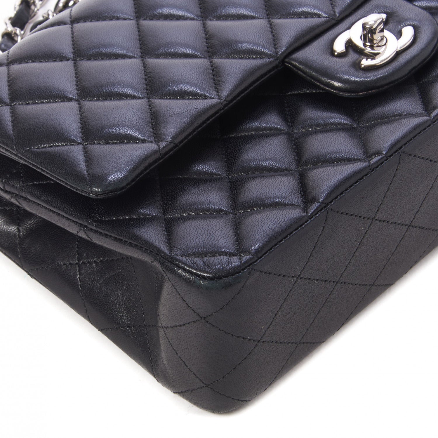 Chanel Lambskin Quilted Medium Double Flap Black 6 of 10