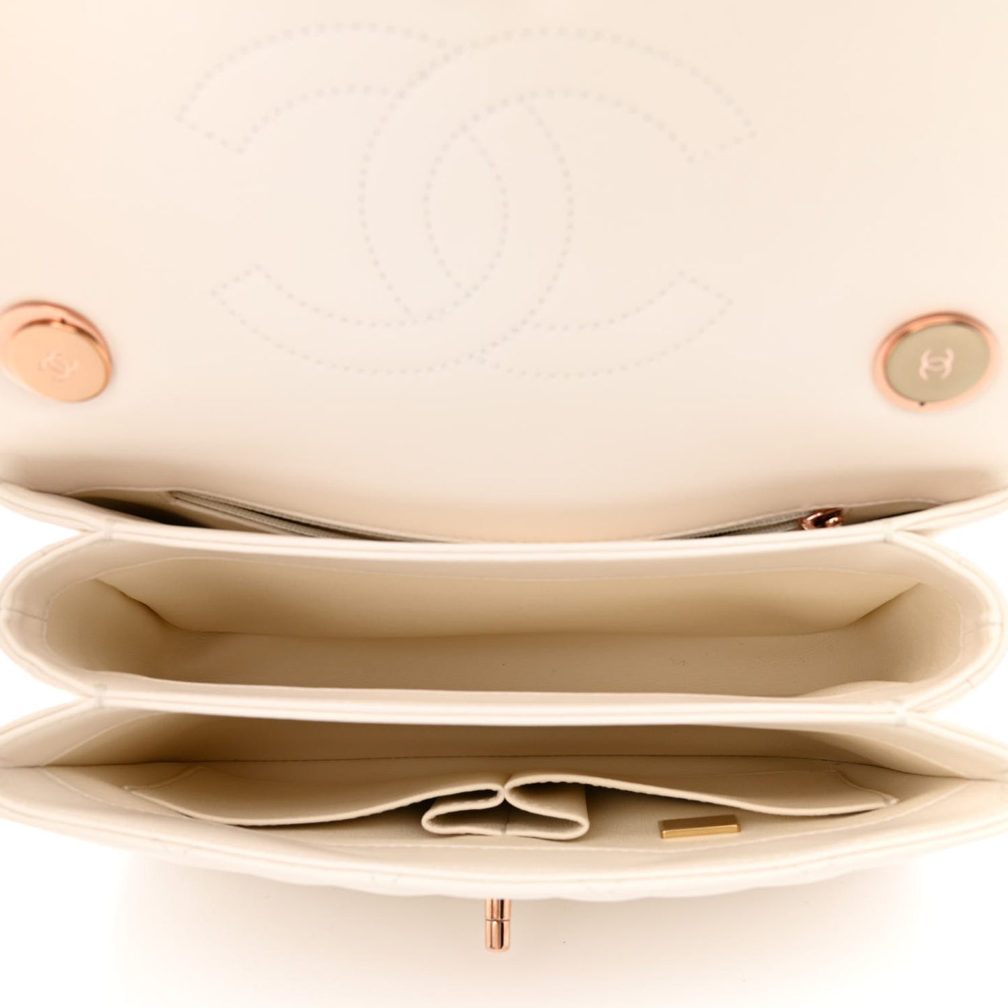 Lambskin Quilted Small Trendy CC Dual Handle Flap Bag White