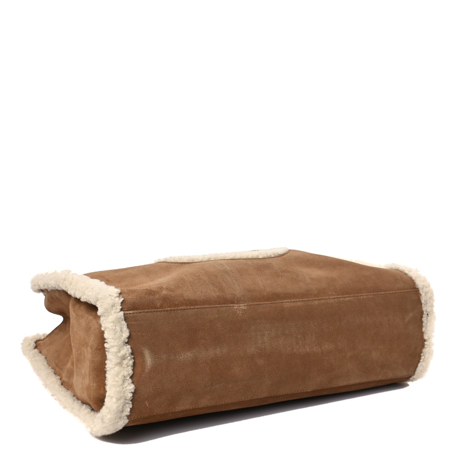 Telfar X UGG Suede Shearling Medium Shopping Bag Chestnut 4 of 8