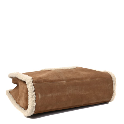 Telfar X UGG Suede Shearling Medium Shopping Bag Chestnut 4 of 8
