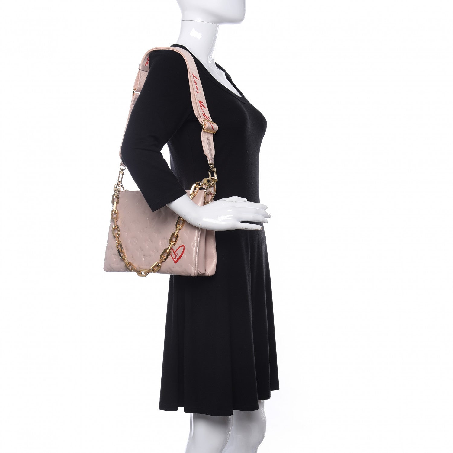 Louis Vuitton Lambskin Embossed Monogram Fall In Love Coussin PM Dragée Light Pink 2 of 9