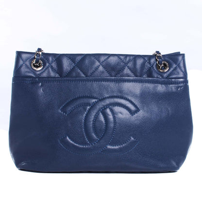 Chanel Caviar CC Timeless Soft Tote Blue 1 of 7