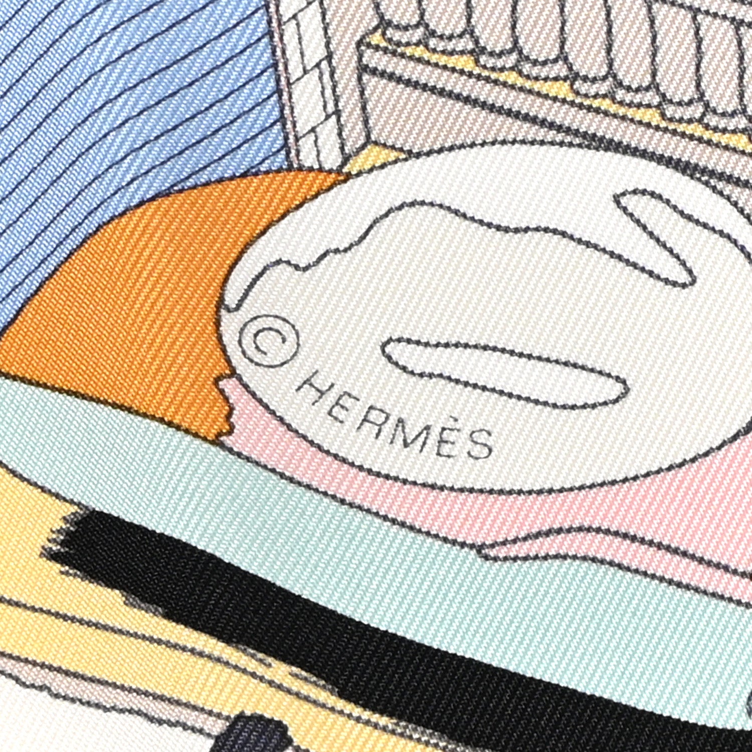 Hermes Silk On The Beach Scarf 90 Creme Menthol Ebene 3 of 12