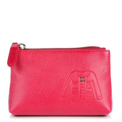 Chanel Goatskin CC Jacket Coin Purse Rouge 1 of 7