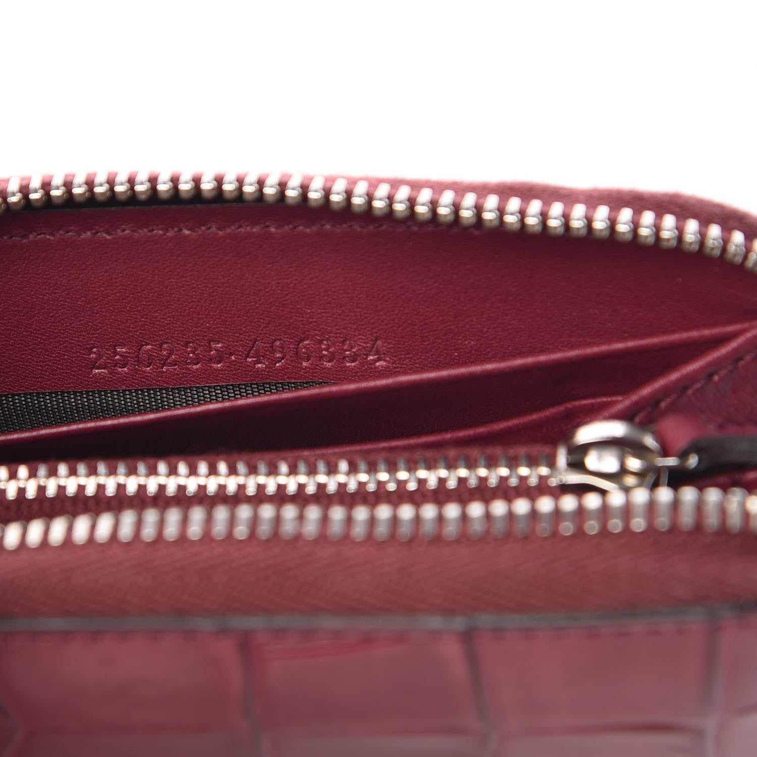 Gucci Crocodile Zip Around Card Case Cherry Gloss 7 of 8