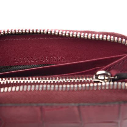 Gucci Crocodile Zip Around Card Case Cherry Gloss 7 of 8