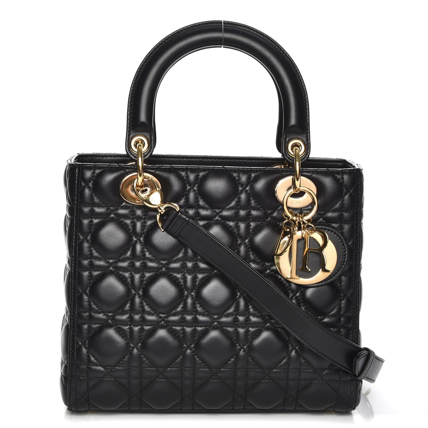 Lambskin Cannage Medium Lady Dior Black