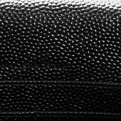 Saint Laurent Grain De Poudre Matelasse Chevron Monogram Envelope Chain Wallet Black 7 of 7