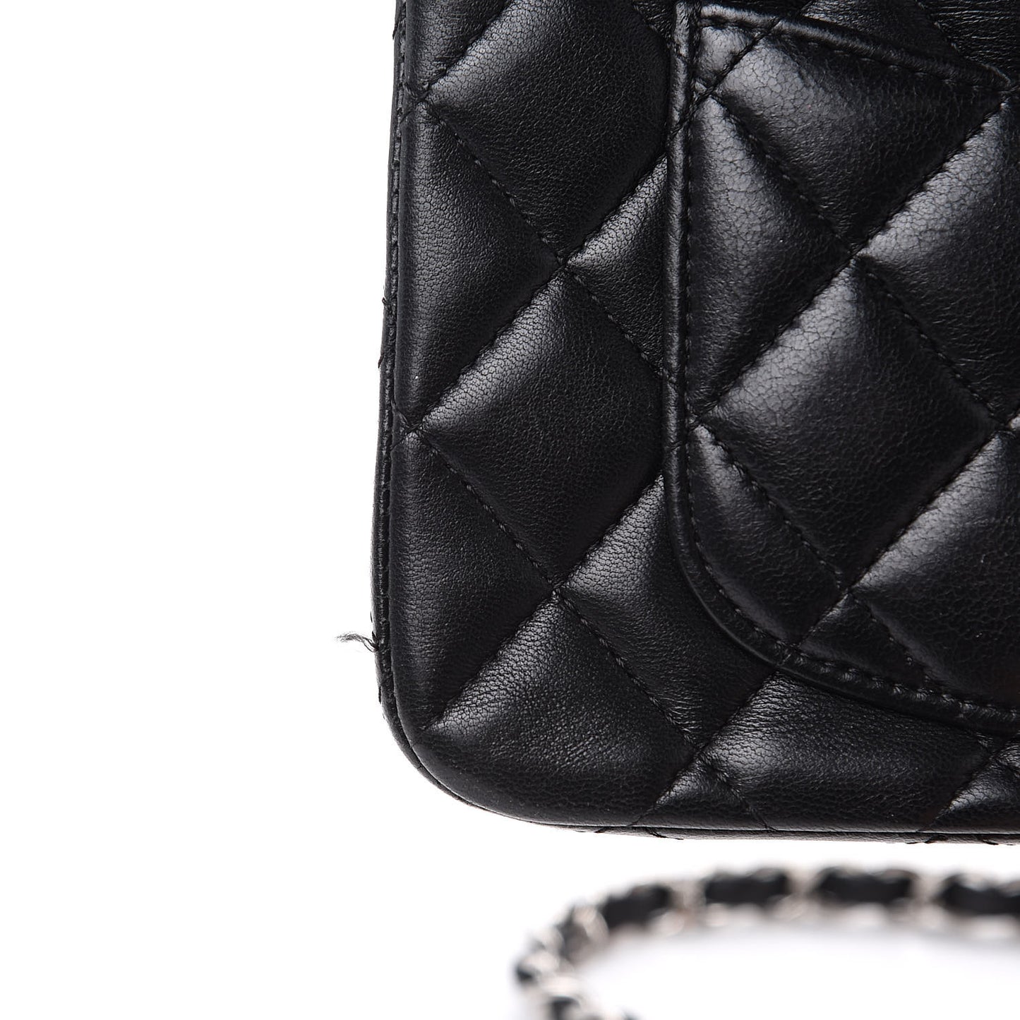 Lambskin Quilted Mini Rectangular Flap Black