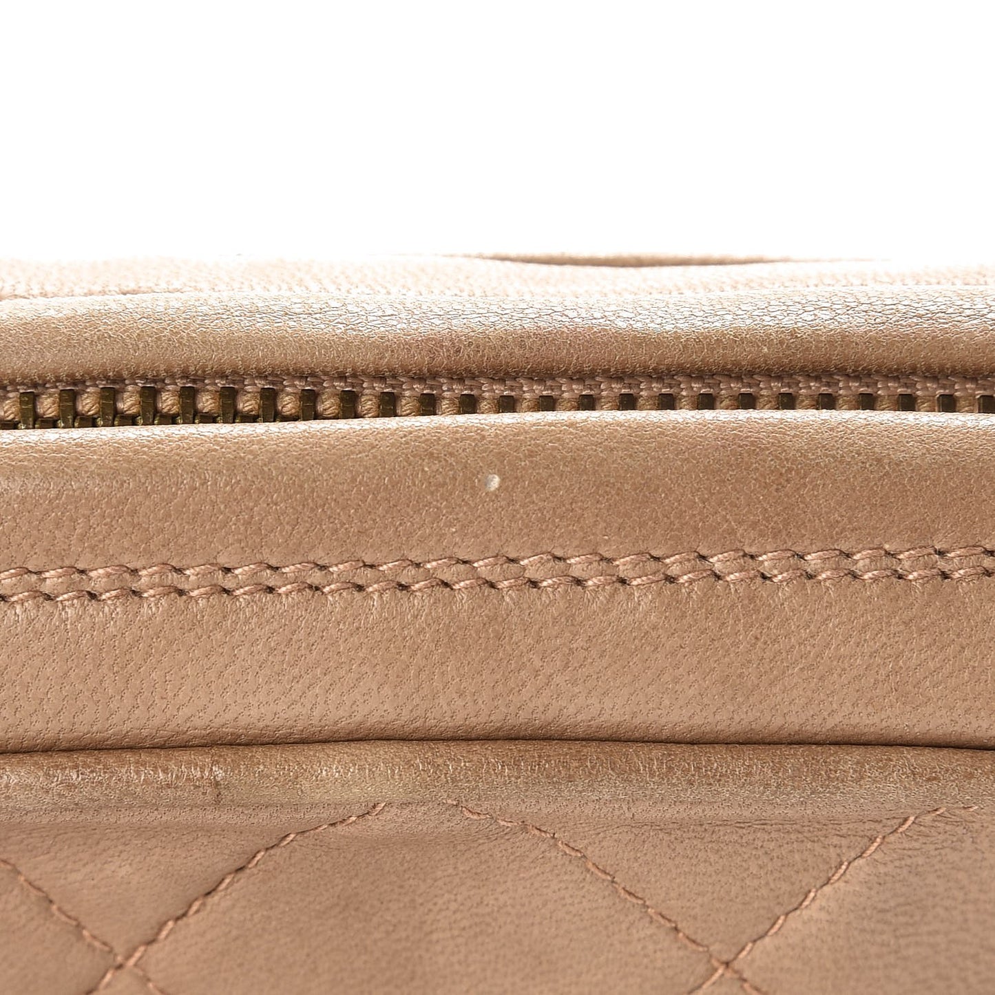 Lambskin Quilted Camera Case Beige