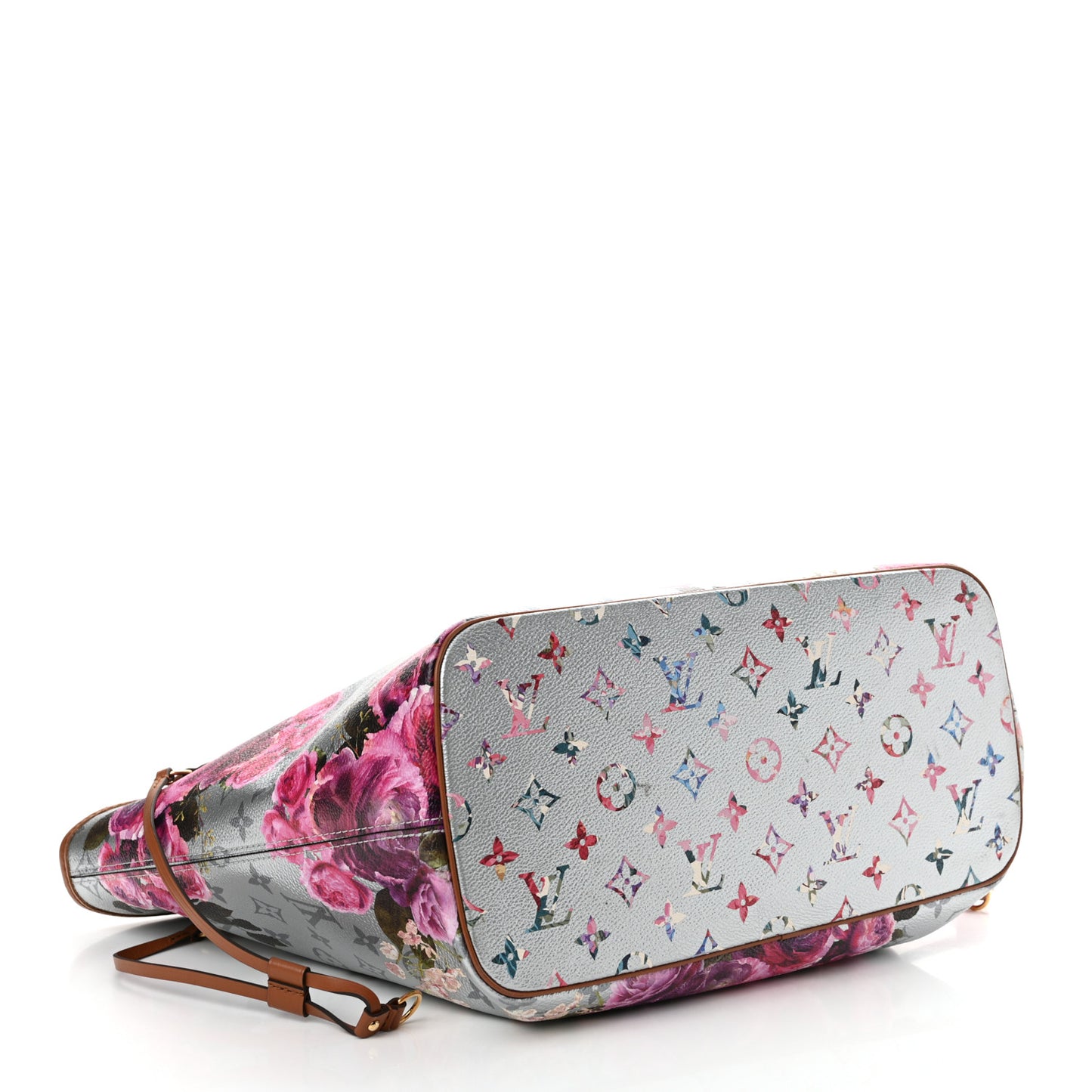 Metallic Monogram LV Garden Neverfull MM Silver