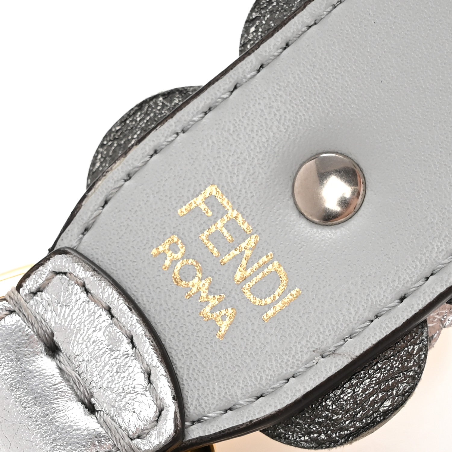 Fendi Vitello Catalan Mirror Flowerland Studded Mini Strap You Argento Multicolor 4 of 7