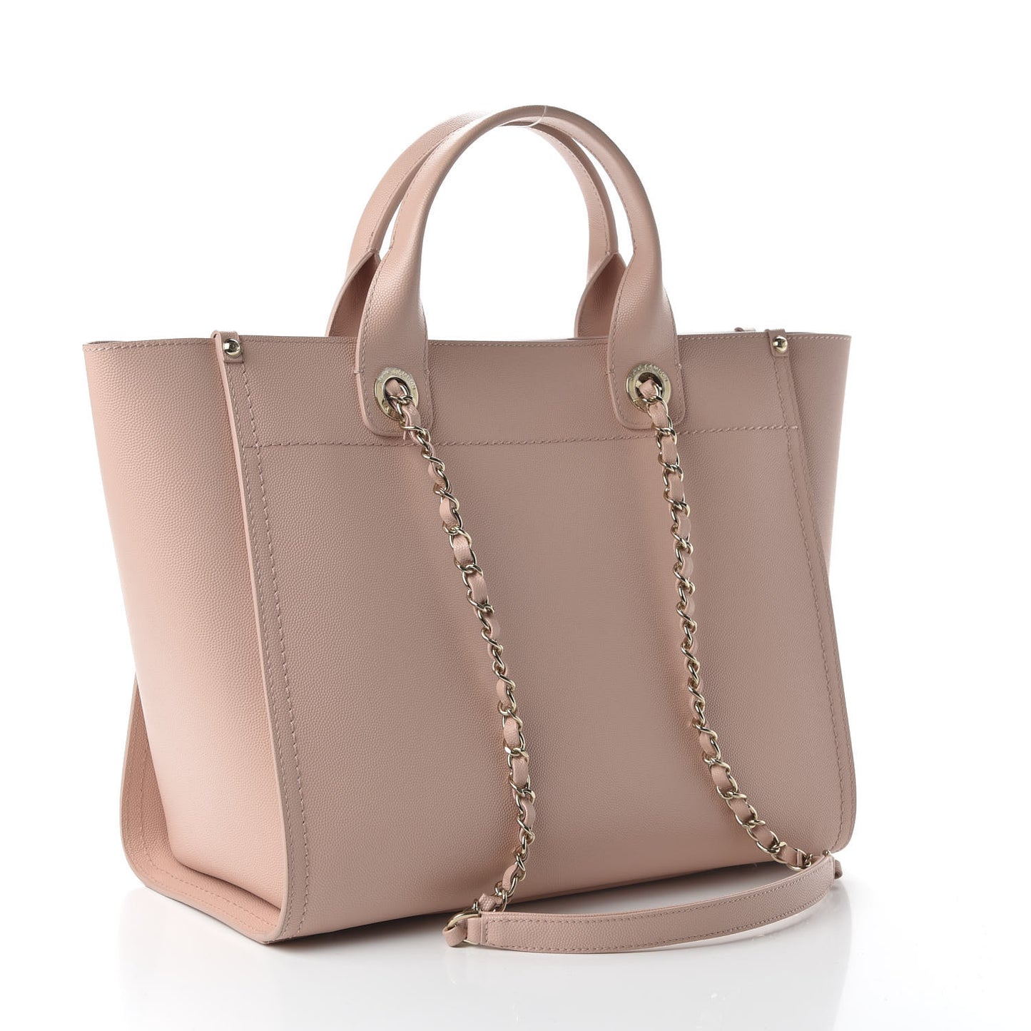 Caviar Small Studded Deauville Tote Light Pink