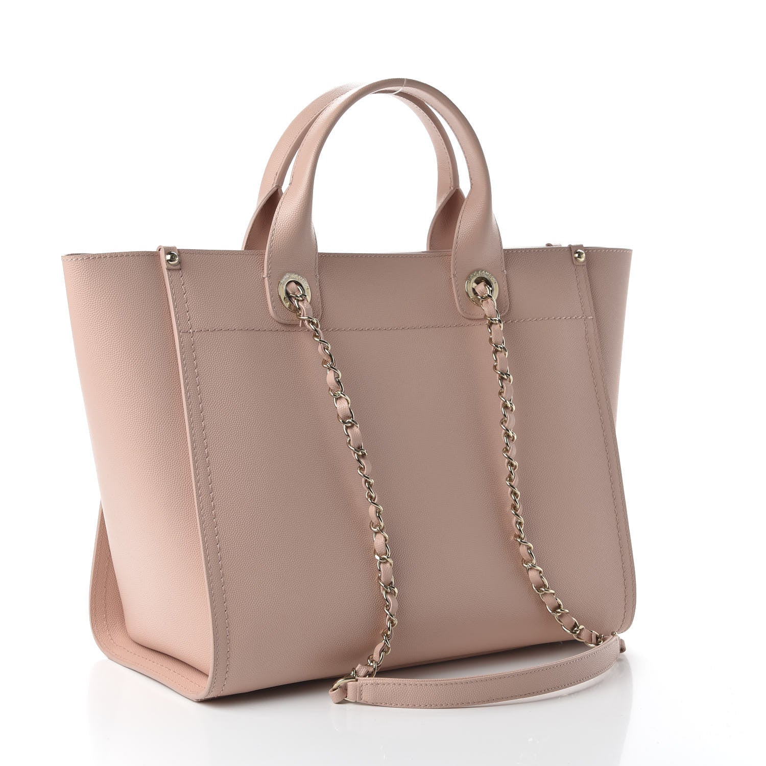 Chanel Caviar Small Studded Deauville Tote Light Pink 4 of 11