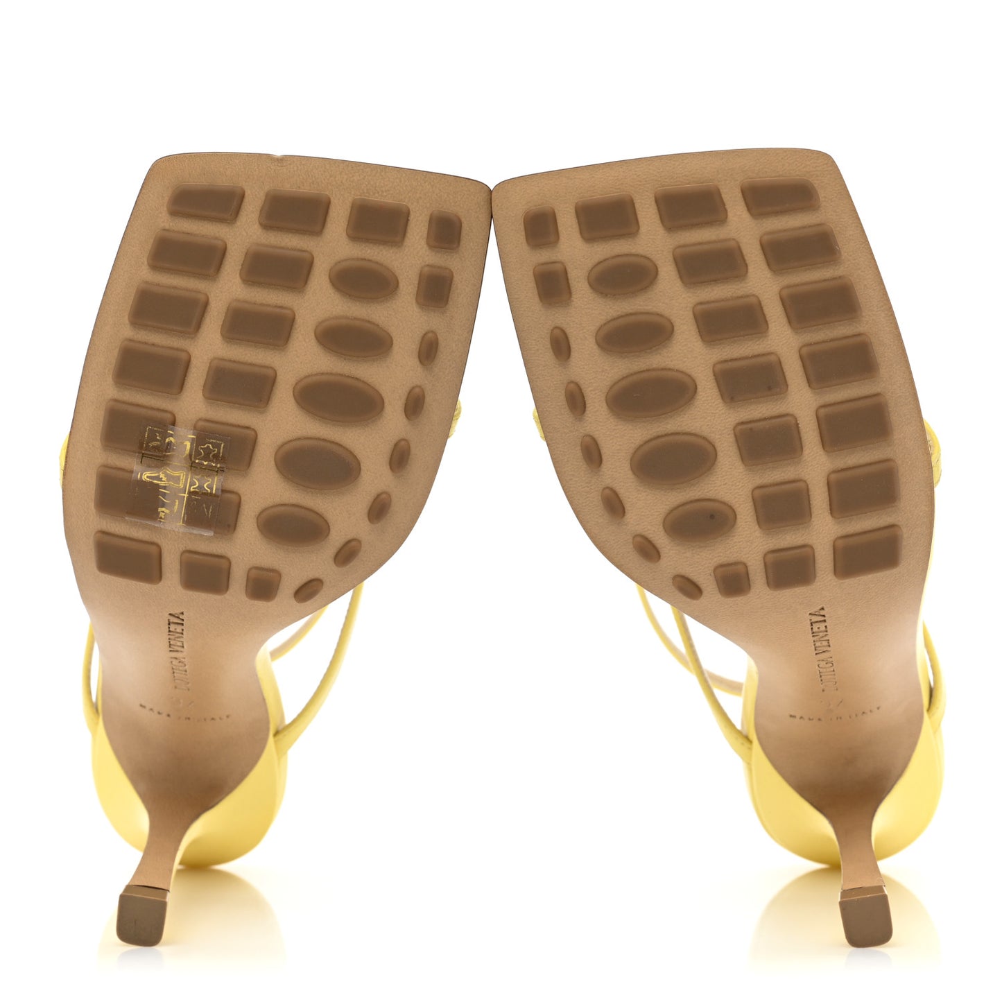 Lambskin Stretch Multi Strap 90mm Sandals 37 Lemonade