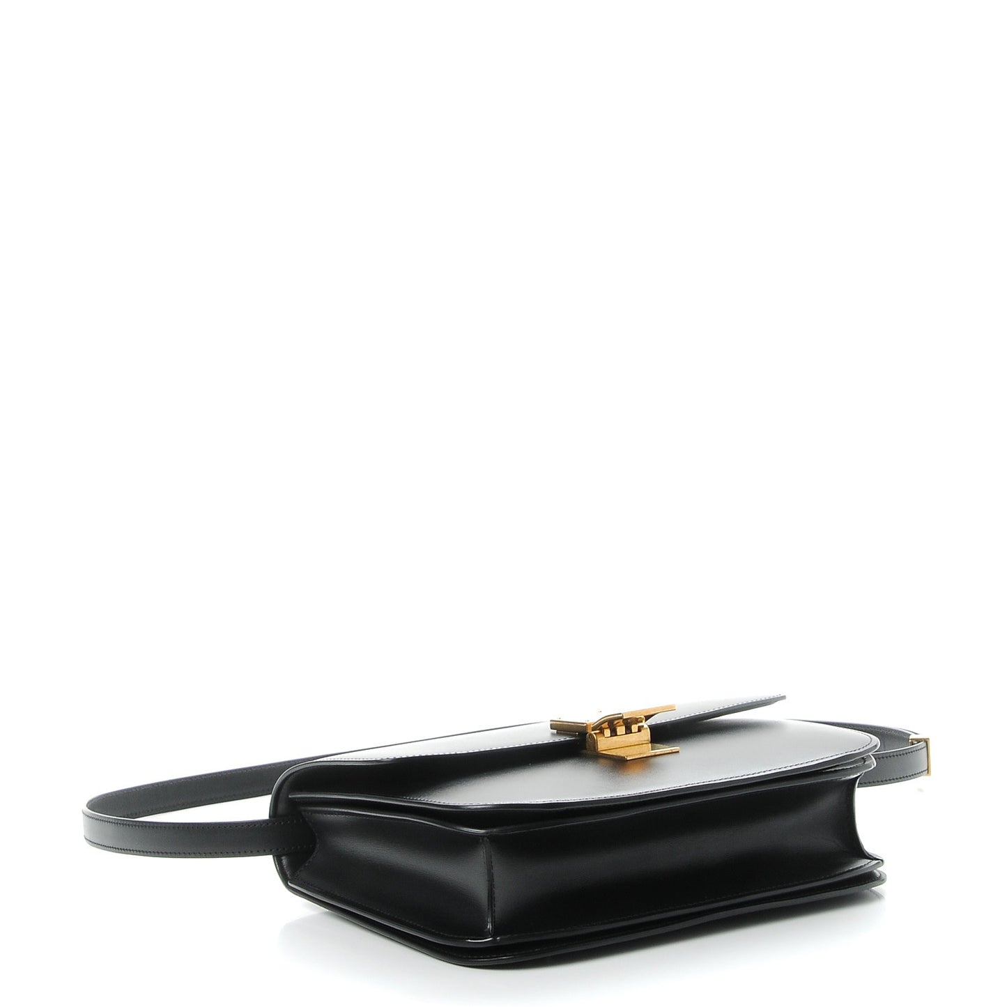 Box Calfskin Medium Classic Box Flap Bag Black