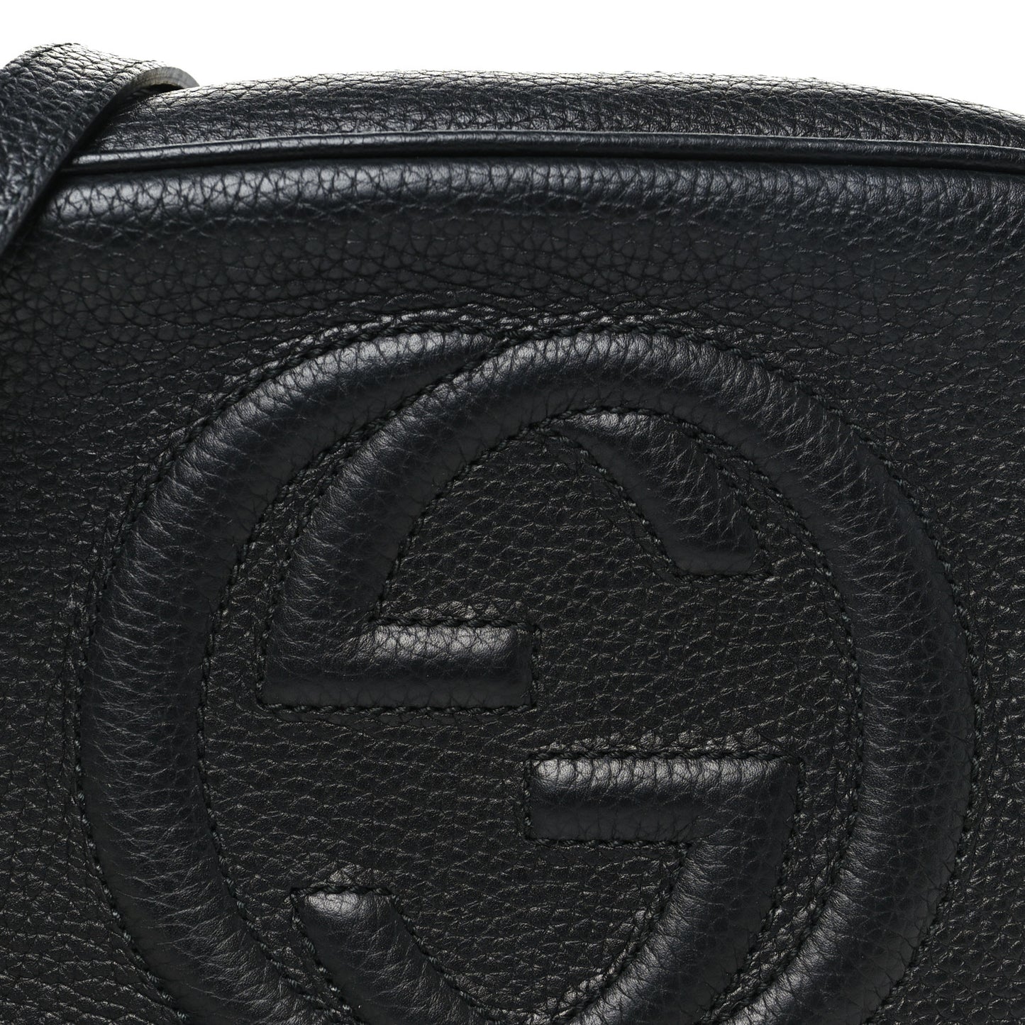Pebbled Calfskin Small Soho Disco Bag Black