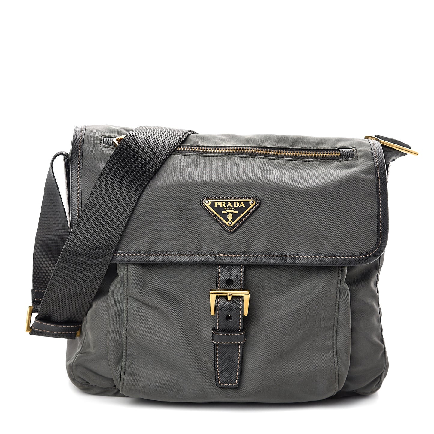 Tessuto Nylon Saffiano Vela Messenger Ardesia