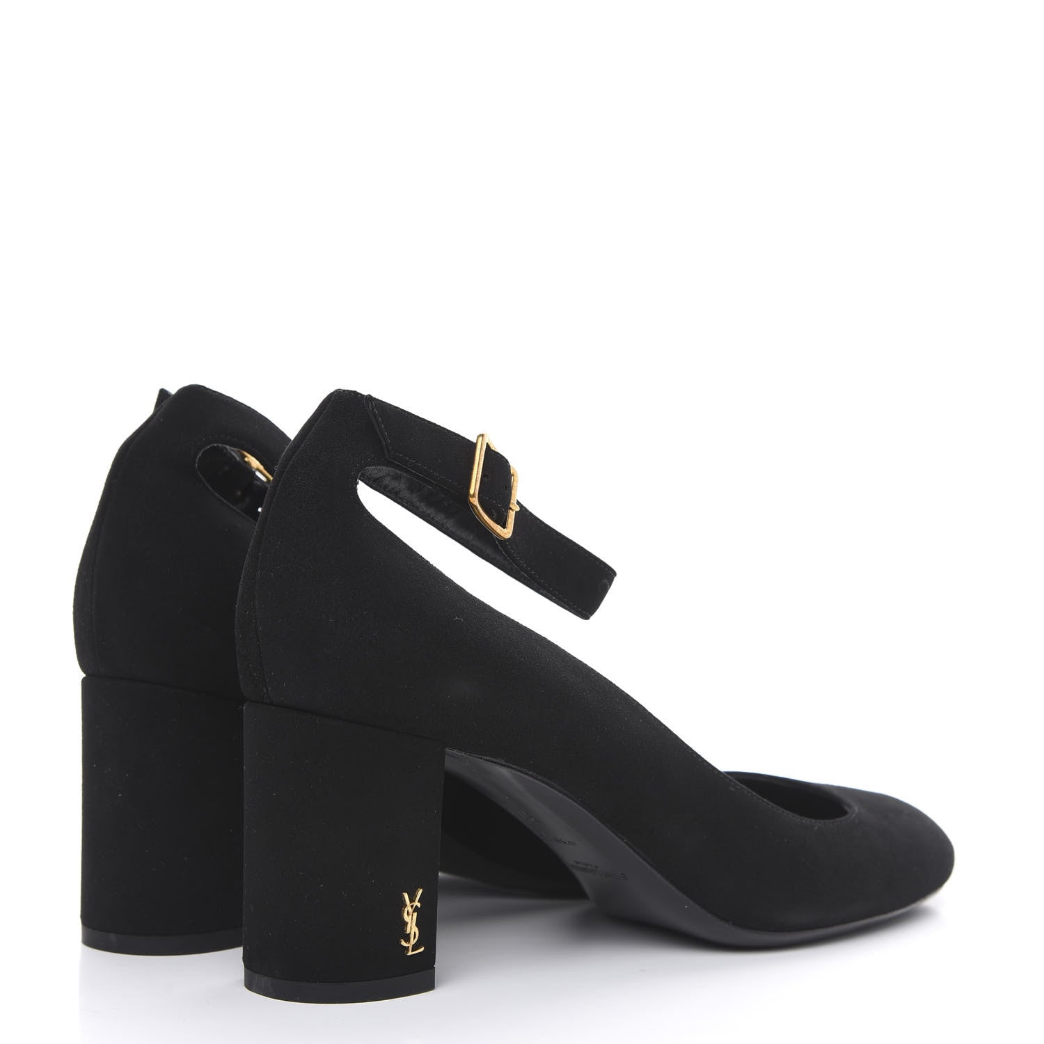 Saint Laurent Suede Loulou 70 Ankle Strap Pumps 37 Black 4 of 8