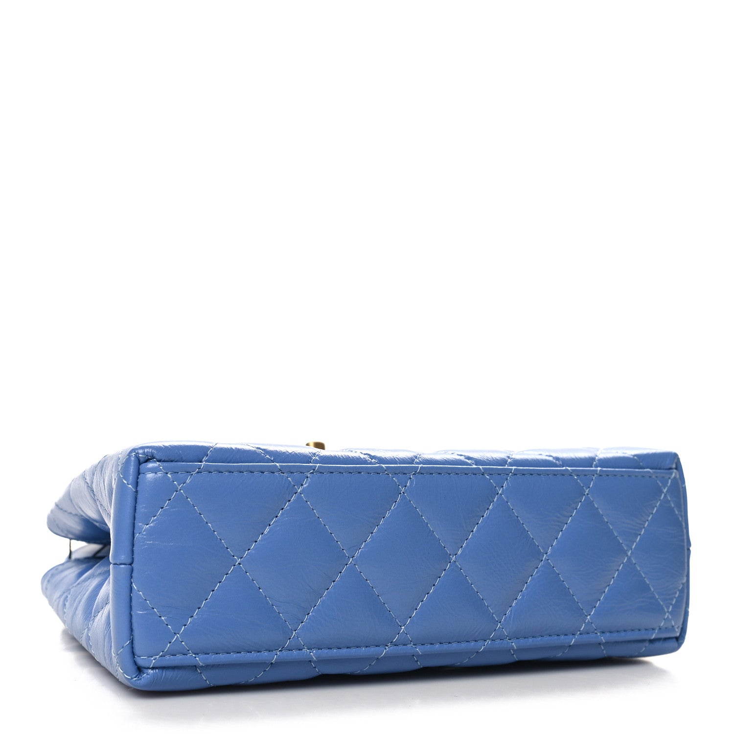 Chanel Shiny Aged Calfskin Quilted Nano Kelly Shopper Blue 4 of 11