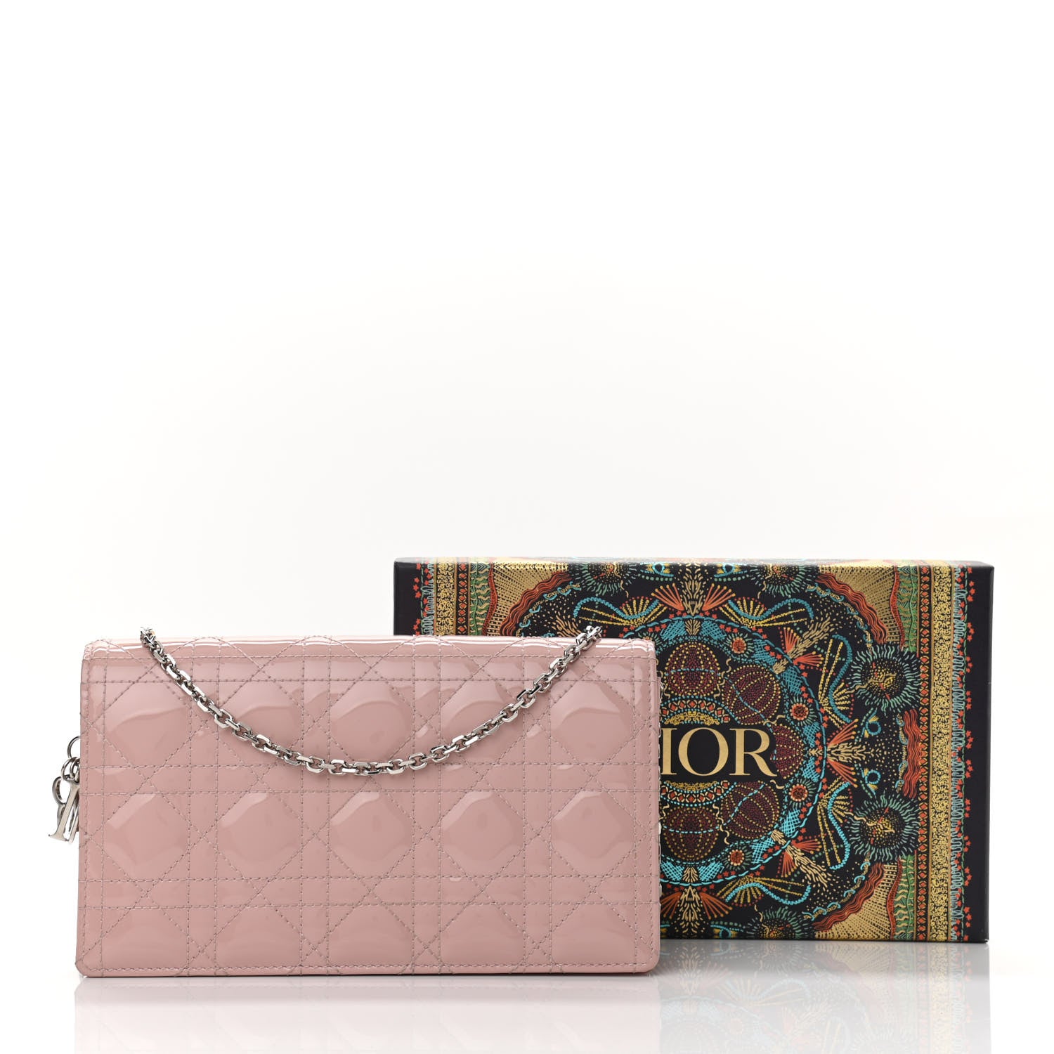 Christian Dior Patent Cannage Lady Dior Clutch Rose Clair 14 of 14
