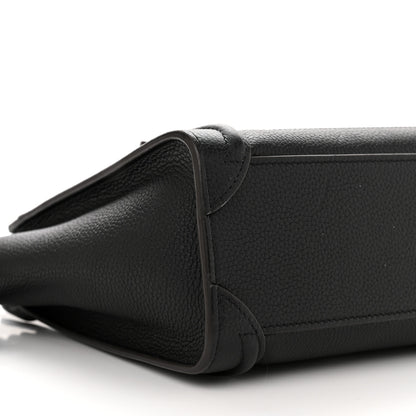 Celine Drummed Calfskin Nano Luggage Black 9 of 10