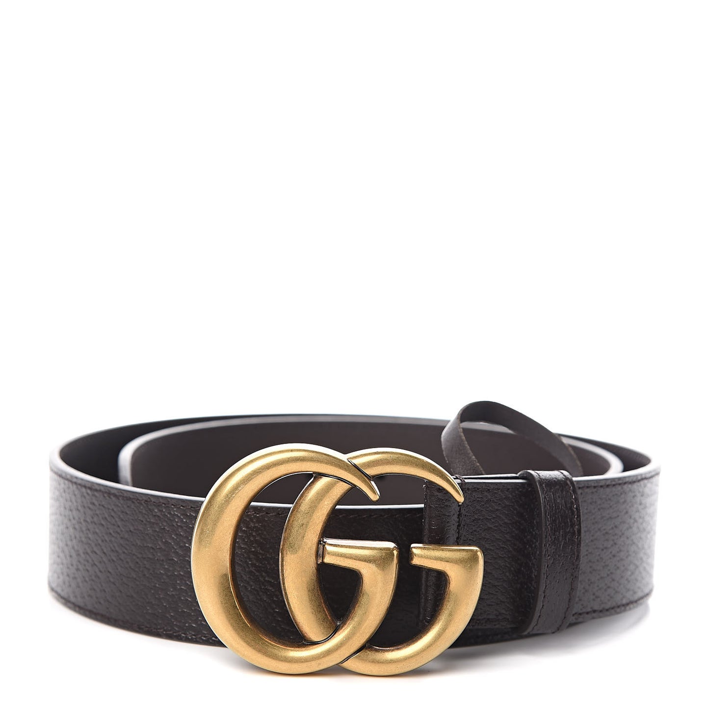 Textured Dollar Calfskin Double G 40mm Belt 85 34 Dark Cocoa