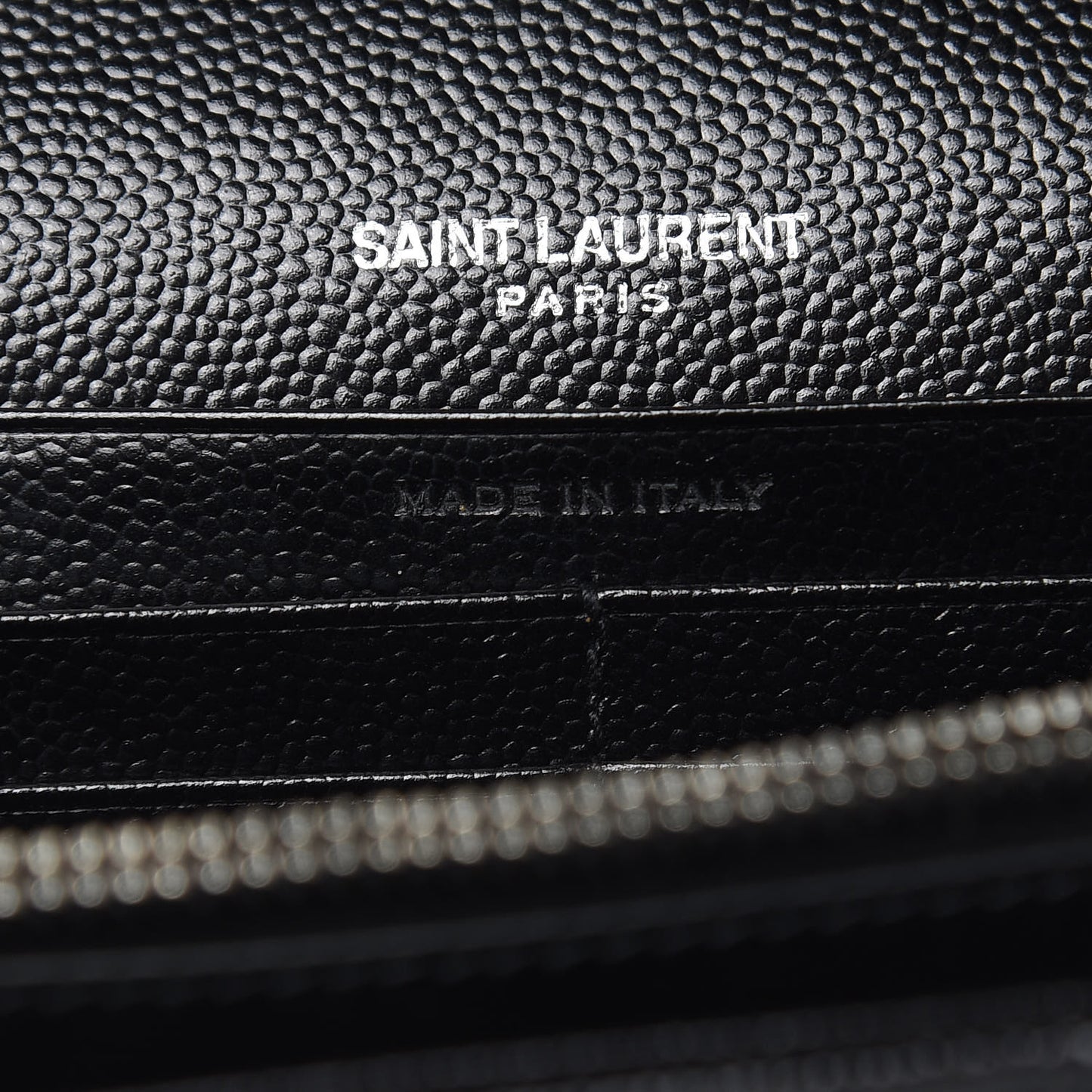 Grain De Poudre Matelasse Chevron Monogram Chain Wallet Black