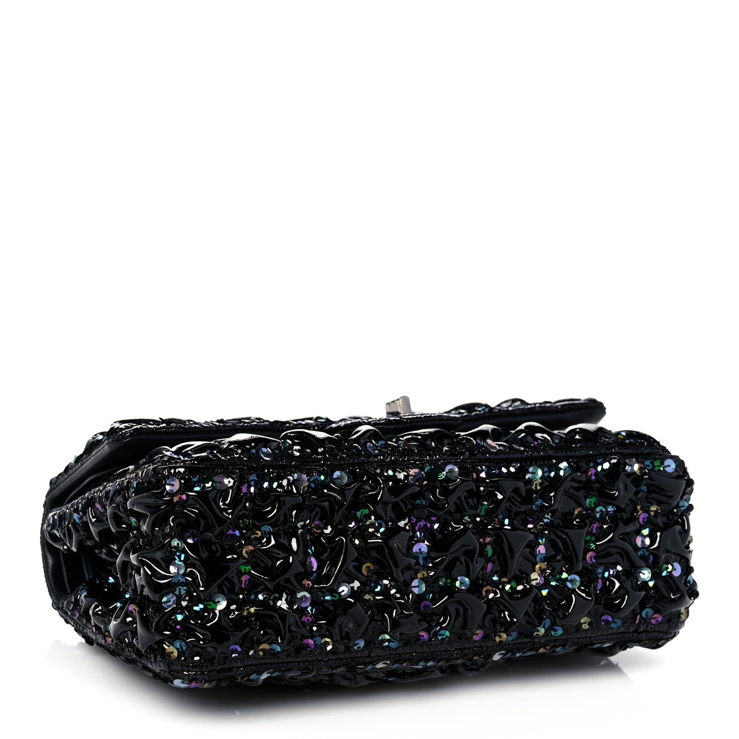 Patent Sequin Crystal Ruched 2.55 Reissue 225 Flap Black