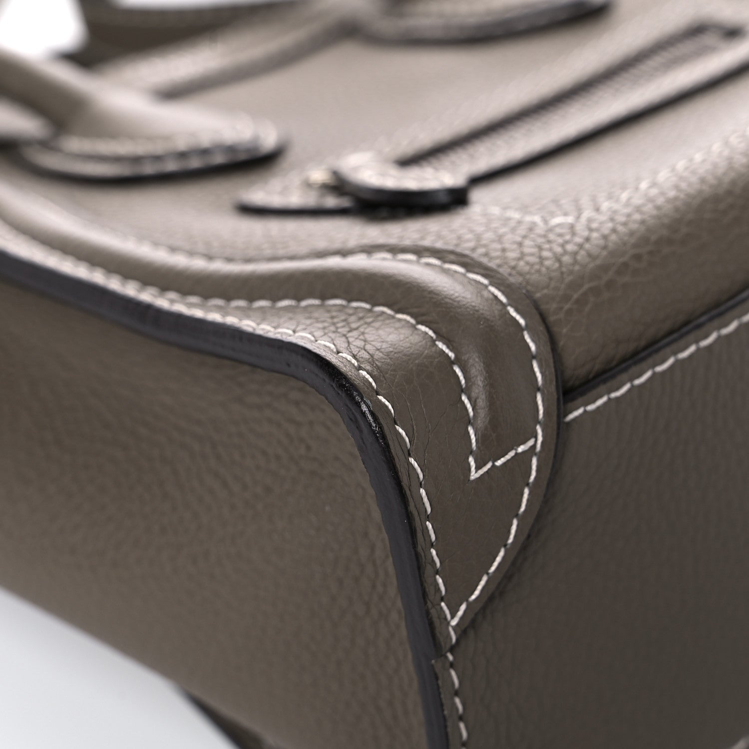 Celine Drummed Calfskin Nano Luggage Souris 8 of 17