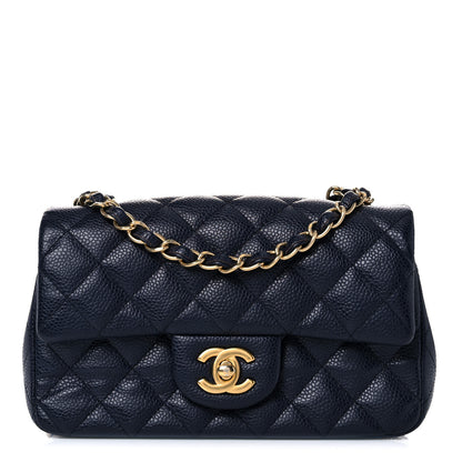 Chanel Caviar Quilted Mini Rectangular Flap Navy 1 of 9